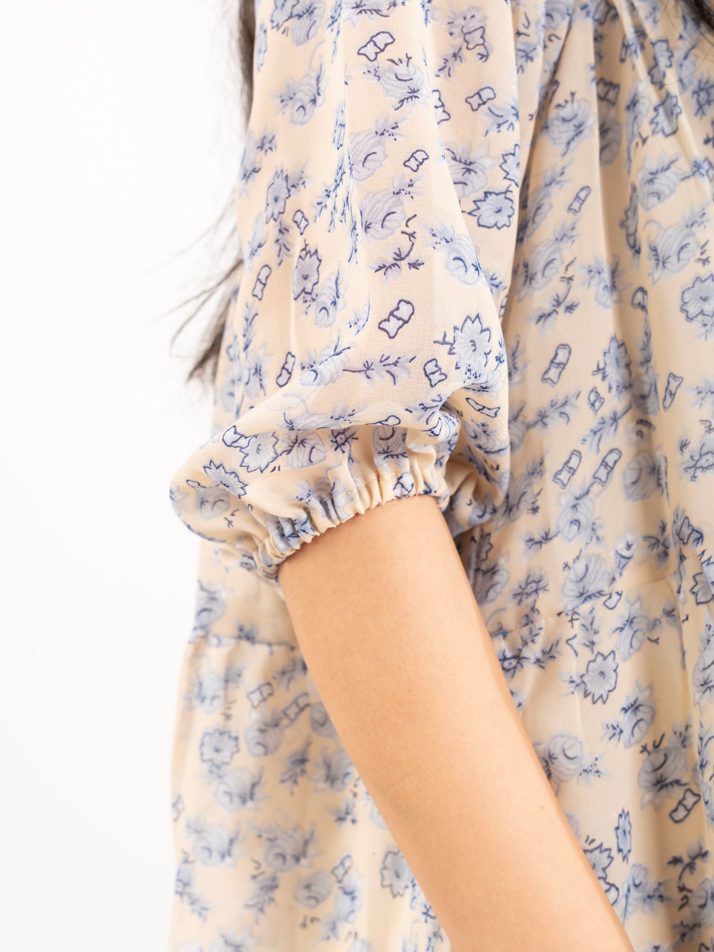 MONOMEE MEREDITH GEORGETTE TIERED MINI DRESS WITH SLIP DRESS