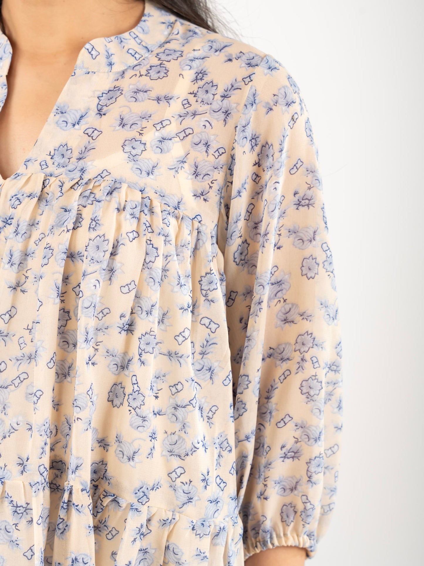 MONOMEE MEREDITH GEORGETTE TIERED MINI DRESS WITH SLIP DRESS