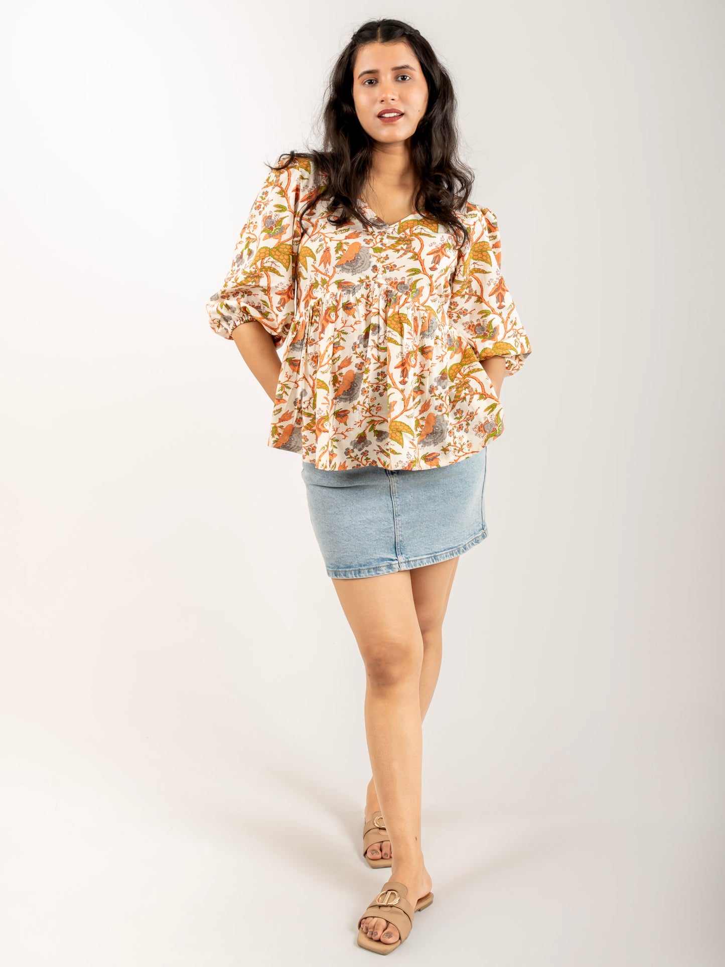 MONOMEE JULIA FLORAL COTTON TOP