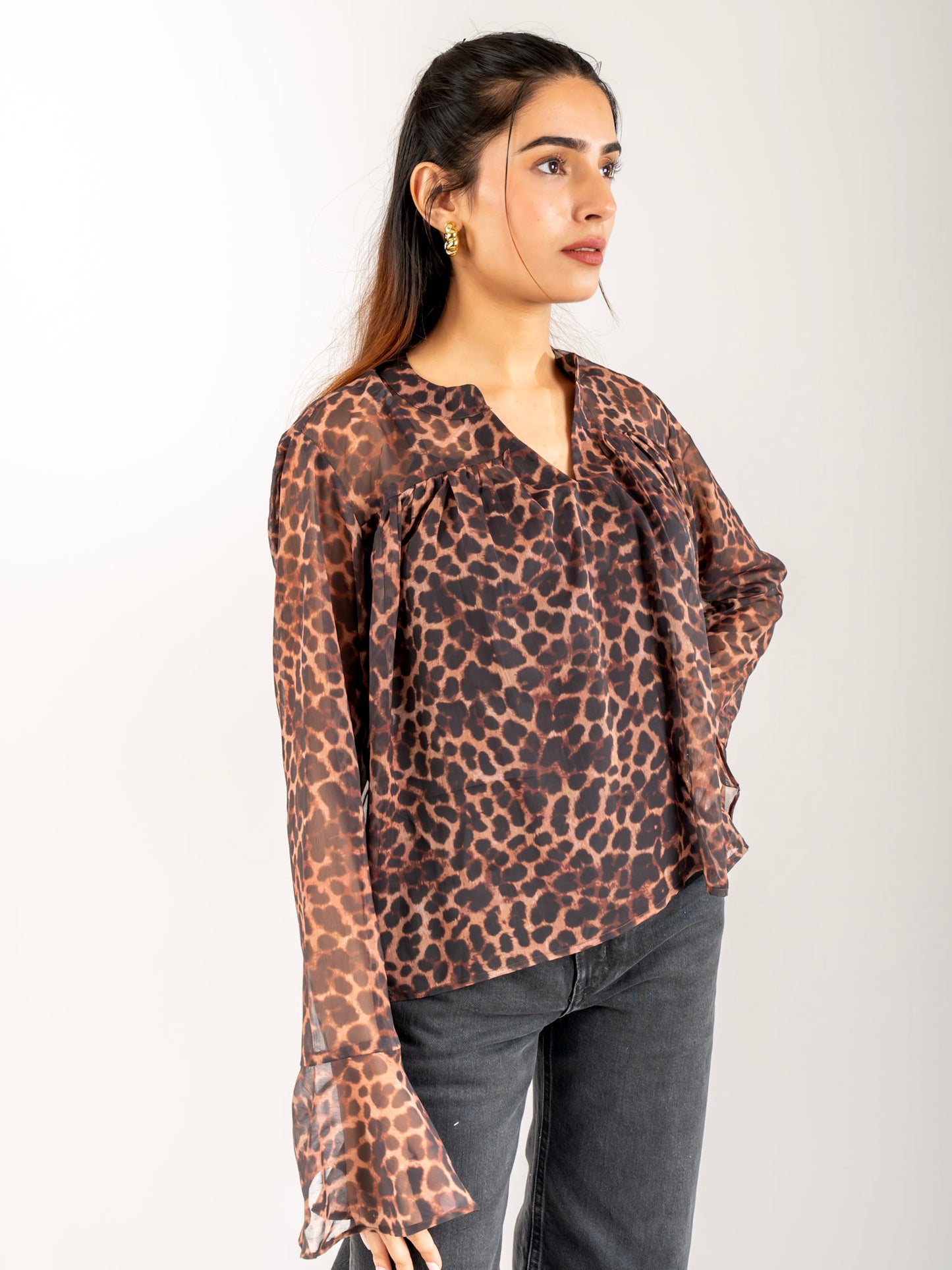 MONOMEE WENDY ANIMAL PRINT TOP