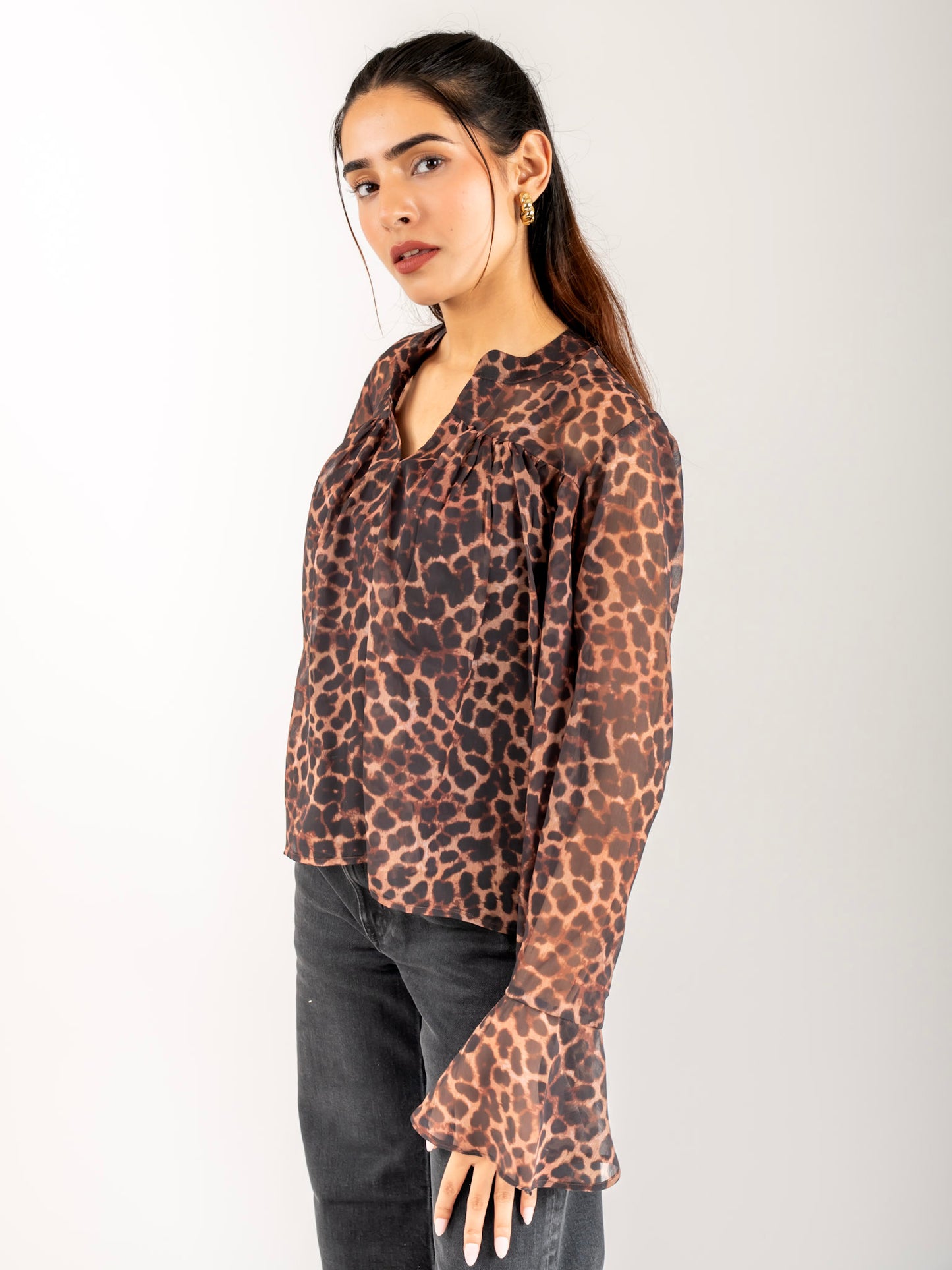 MONOMEE WENDY ANIMAL PRINT TOP