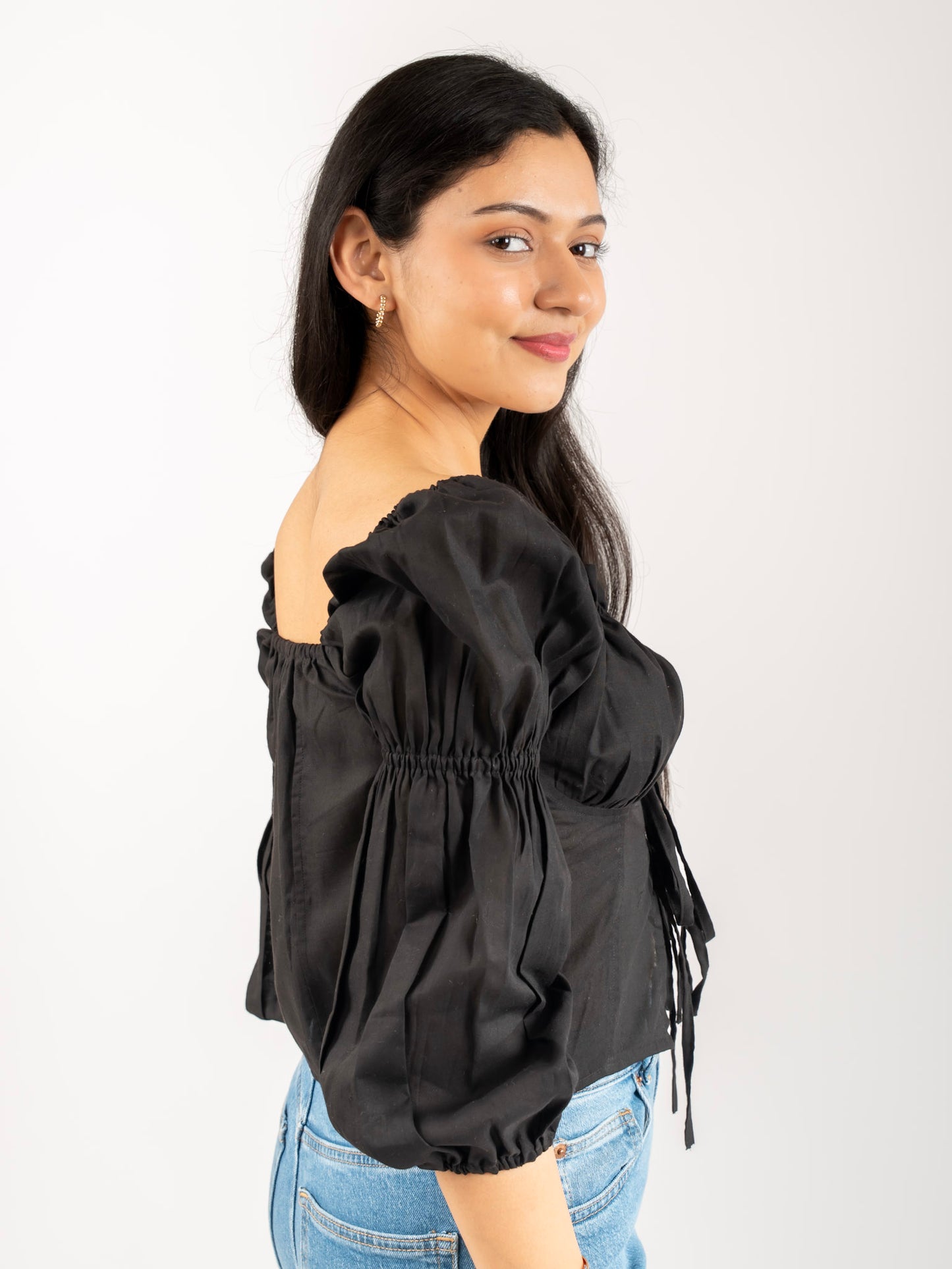 MONOMEE SELENE BOW TIE BLACK TOP