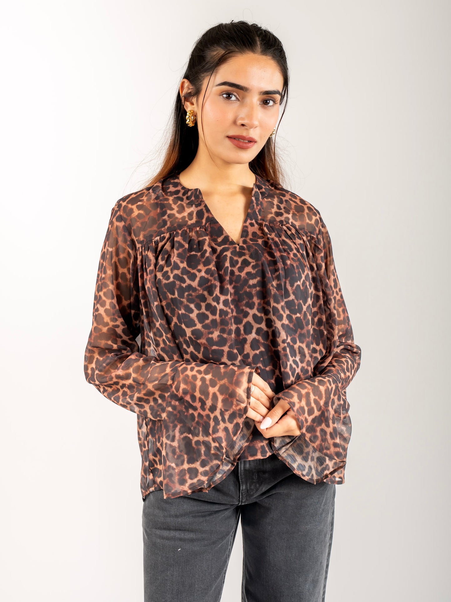 MONOMEE WENDY ANIMAL PRINT TOP
