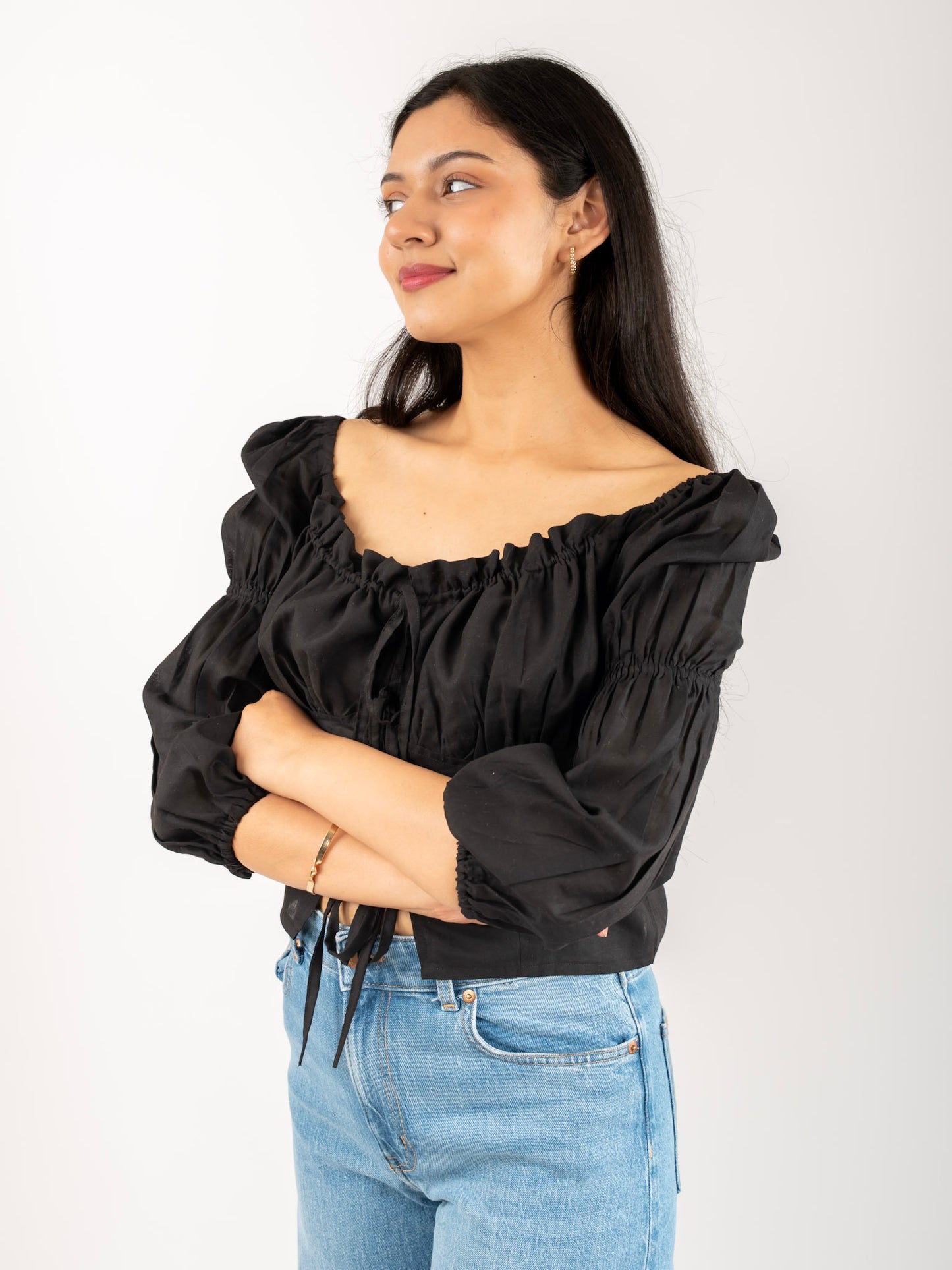 MONOMEE SELENE BOW TIE BLACK TOP