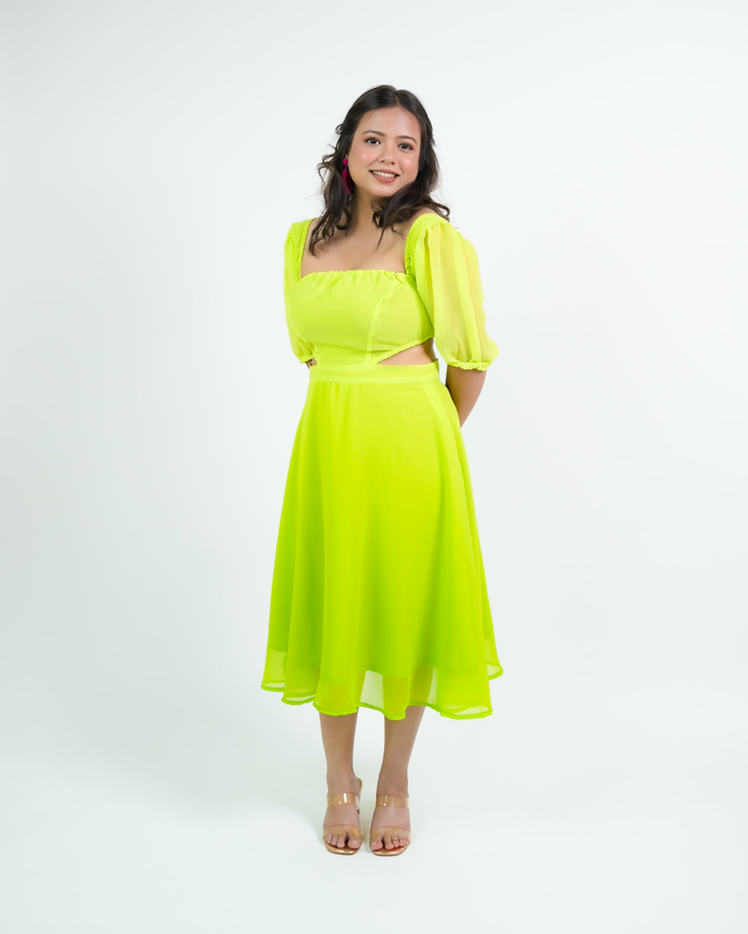 AUDETTE GREEN OMBRE DRESS