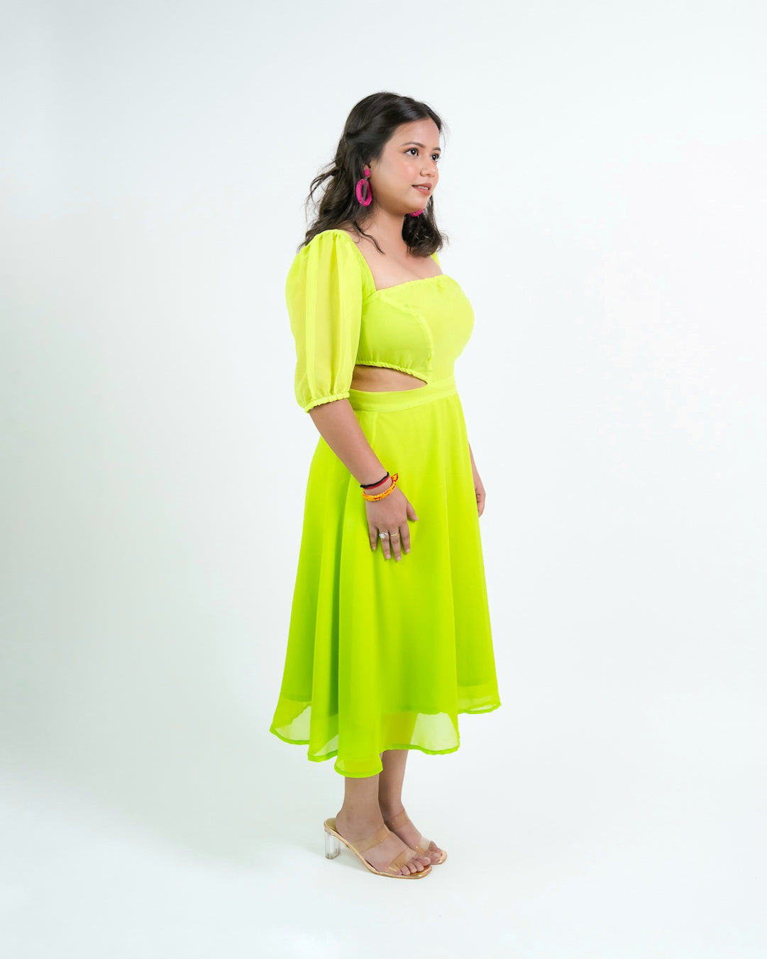 AUDETTE GREEN OMBRE DRESS