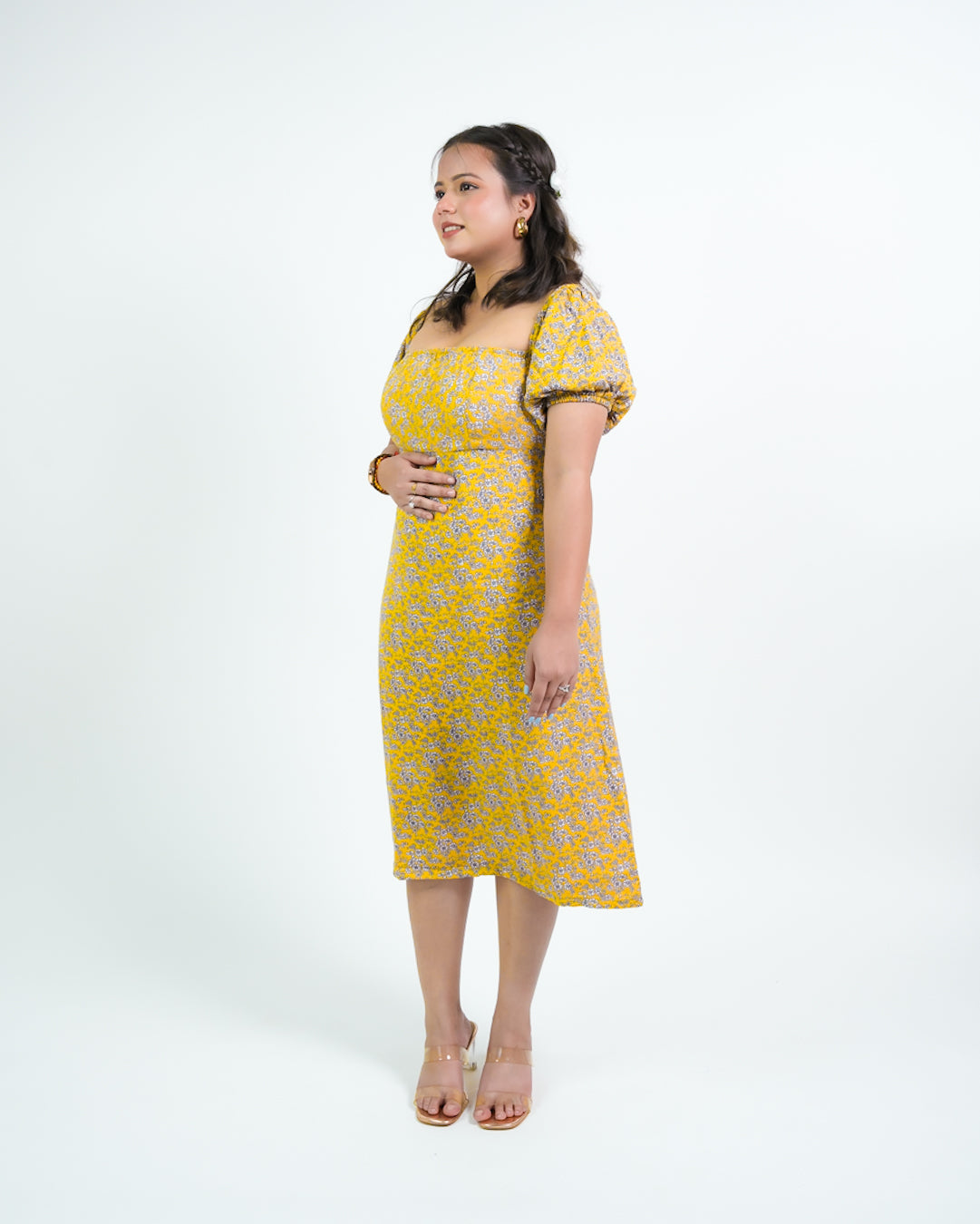 HEARTBEAT FLORAL MIDI DRESS