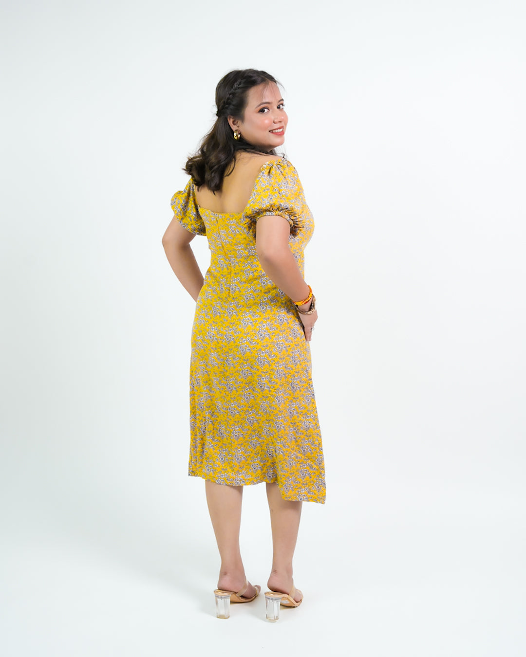 HEARTBEAT FLORAL MIDI DRESS