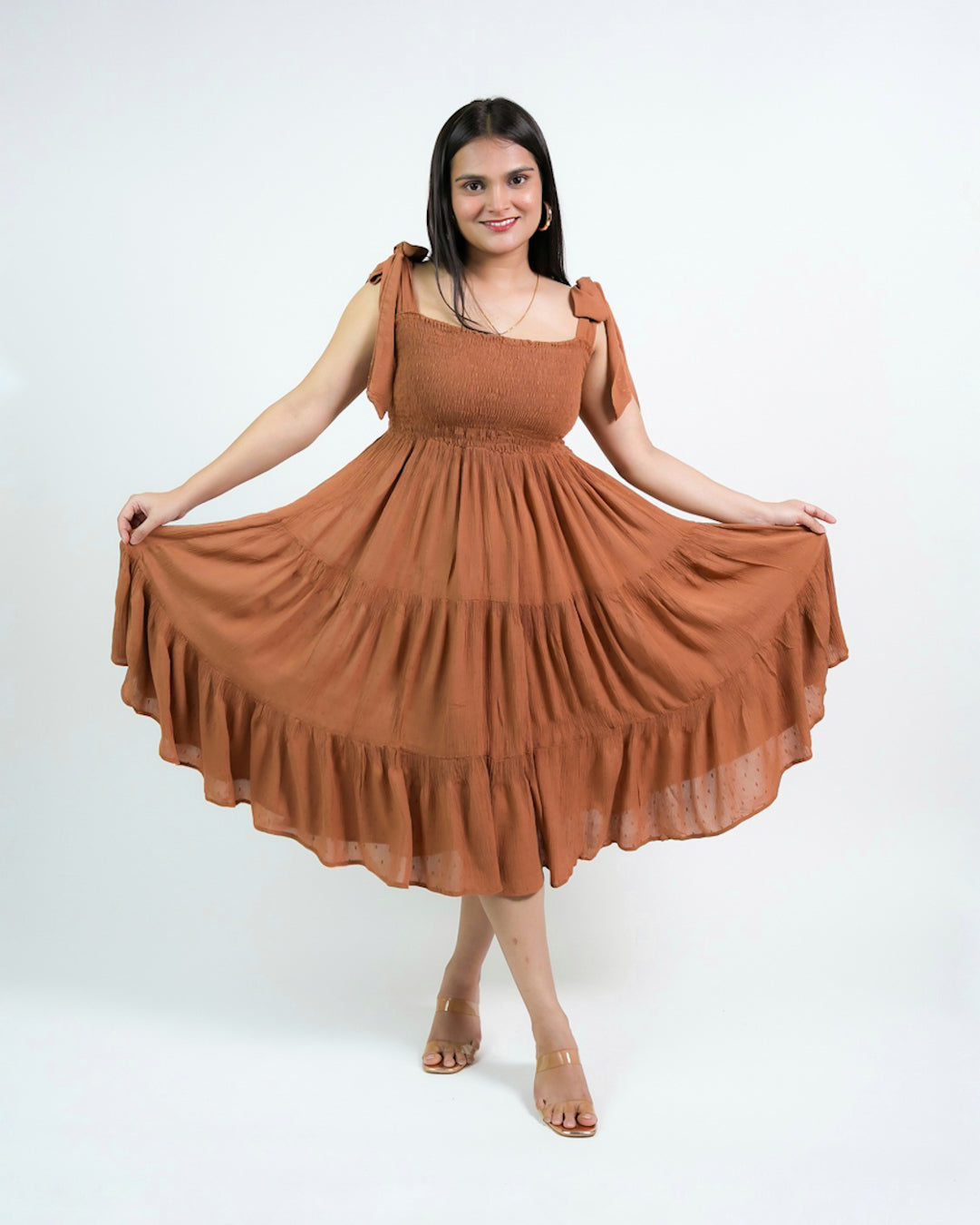 CHARLOTTE BROWN MIDI SUNDRESS