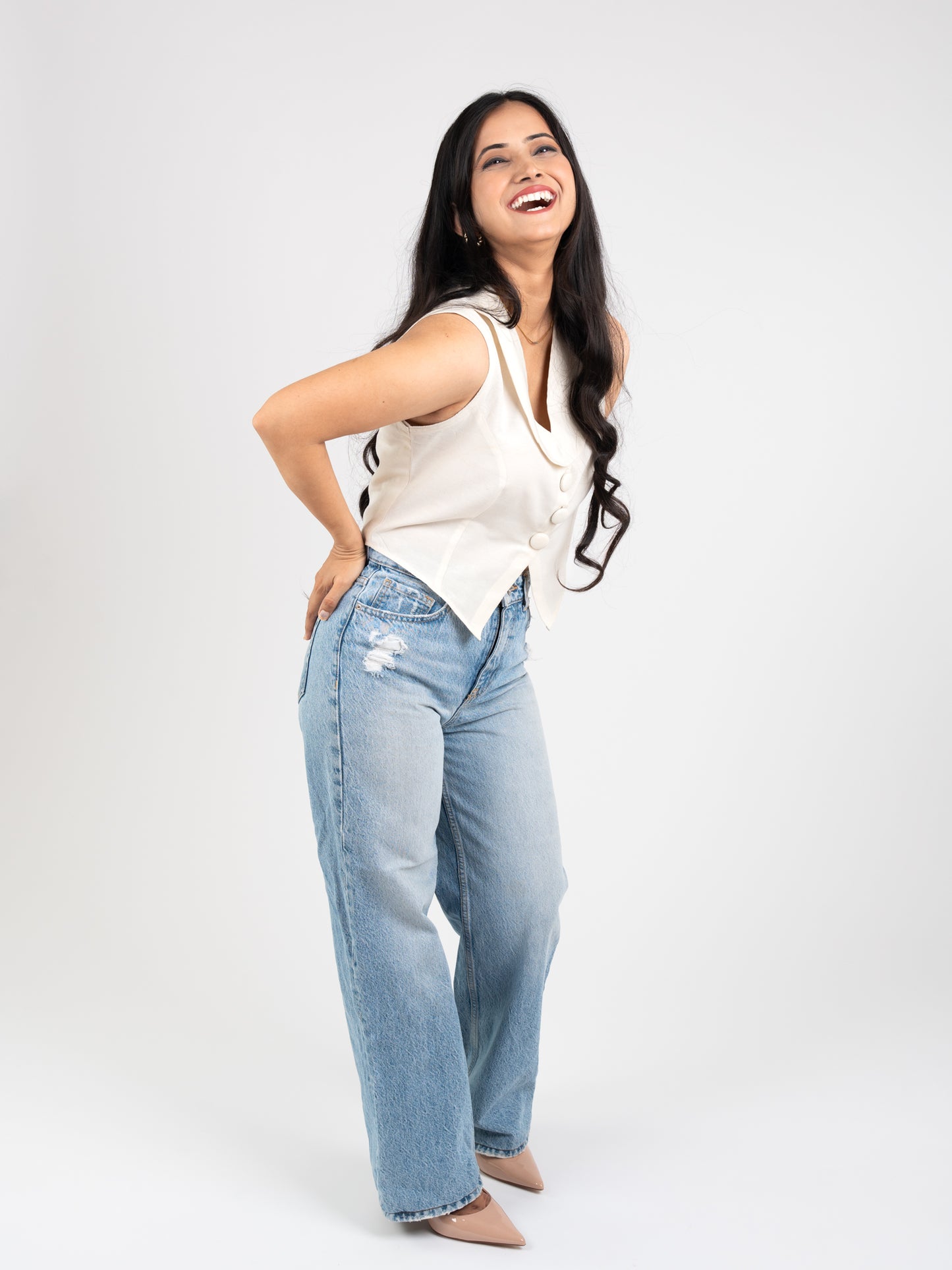 MONOMEE ELI SLEEVELESS COTTON WAISTCOAT
