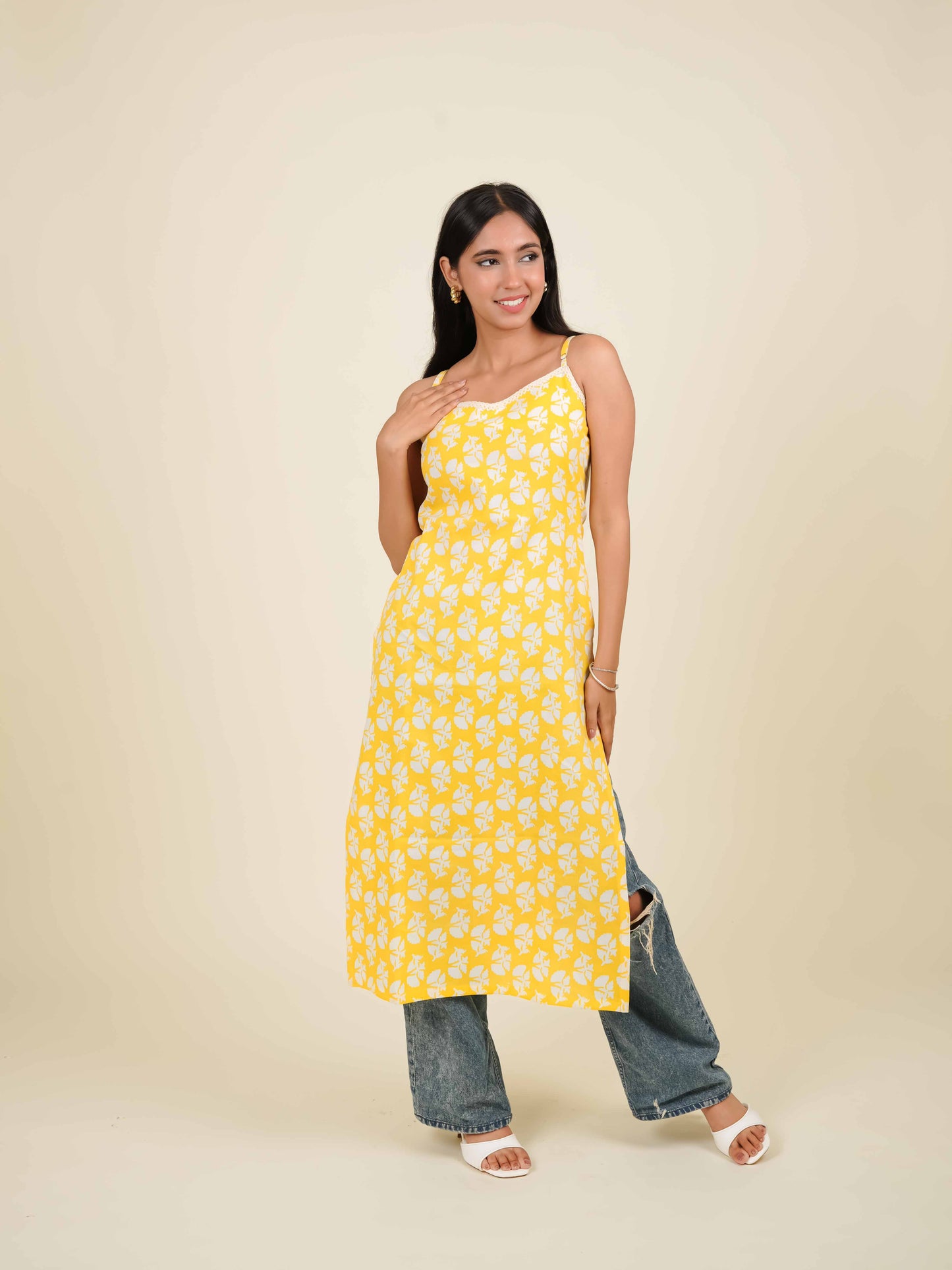 MONOMEE KANVIKA YELLOW STRAIGHT KURTA
