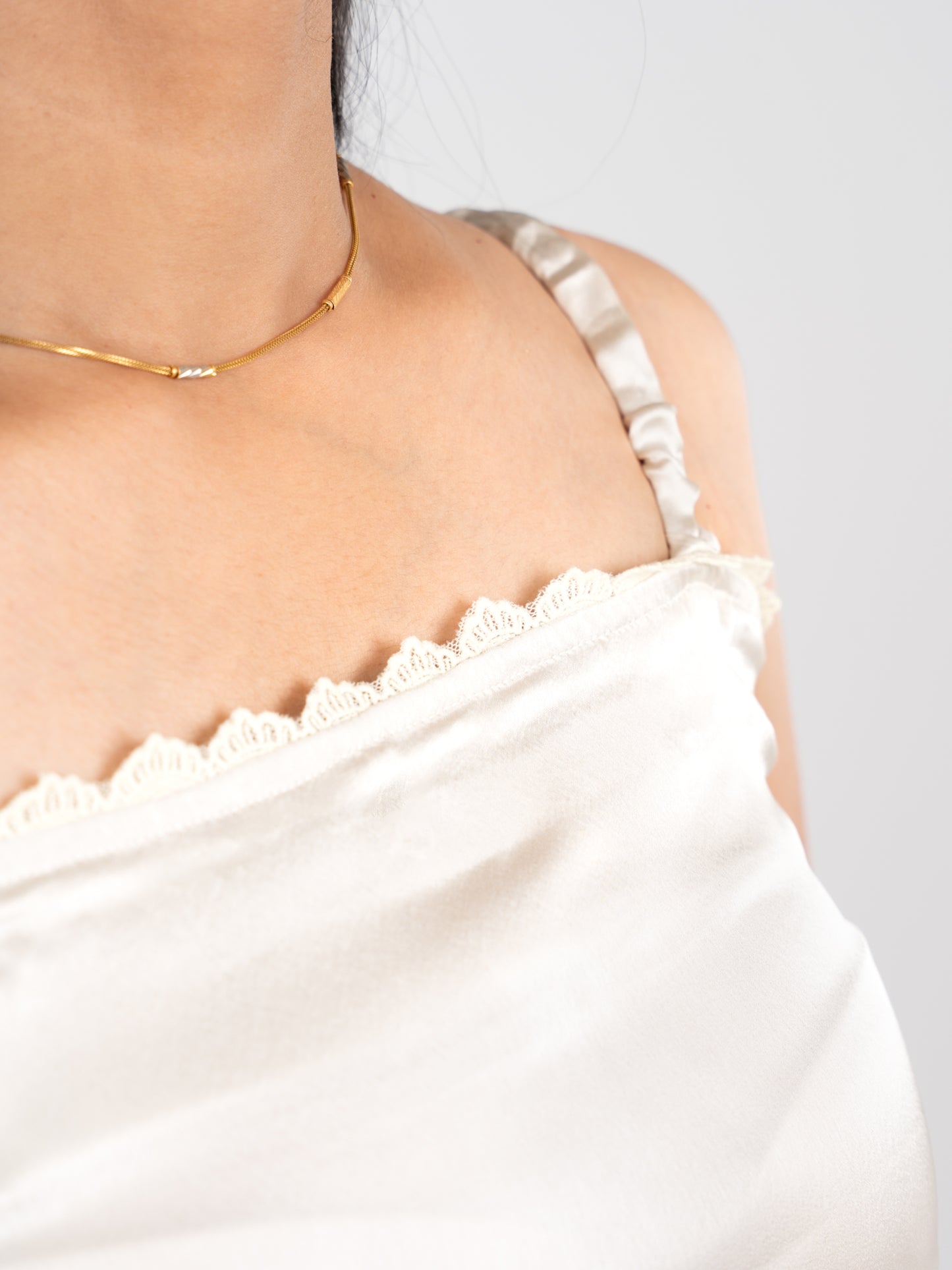 MONOMEE ARIA SATIN LACE TOP
