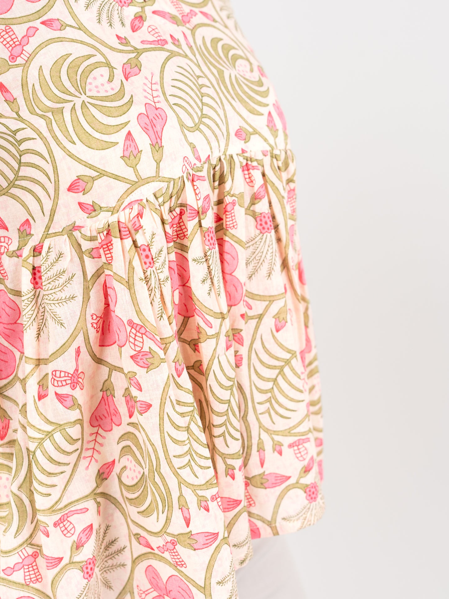 MONOMEE IMARA PINK FLORAL PEPLUM TOP