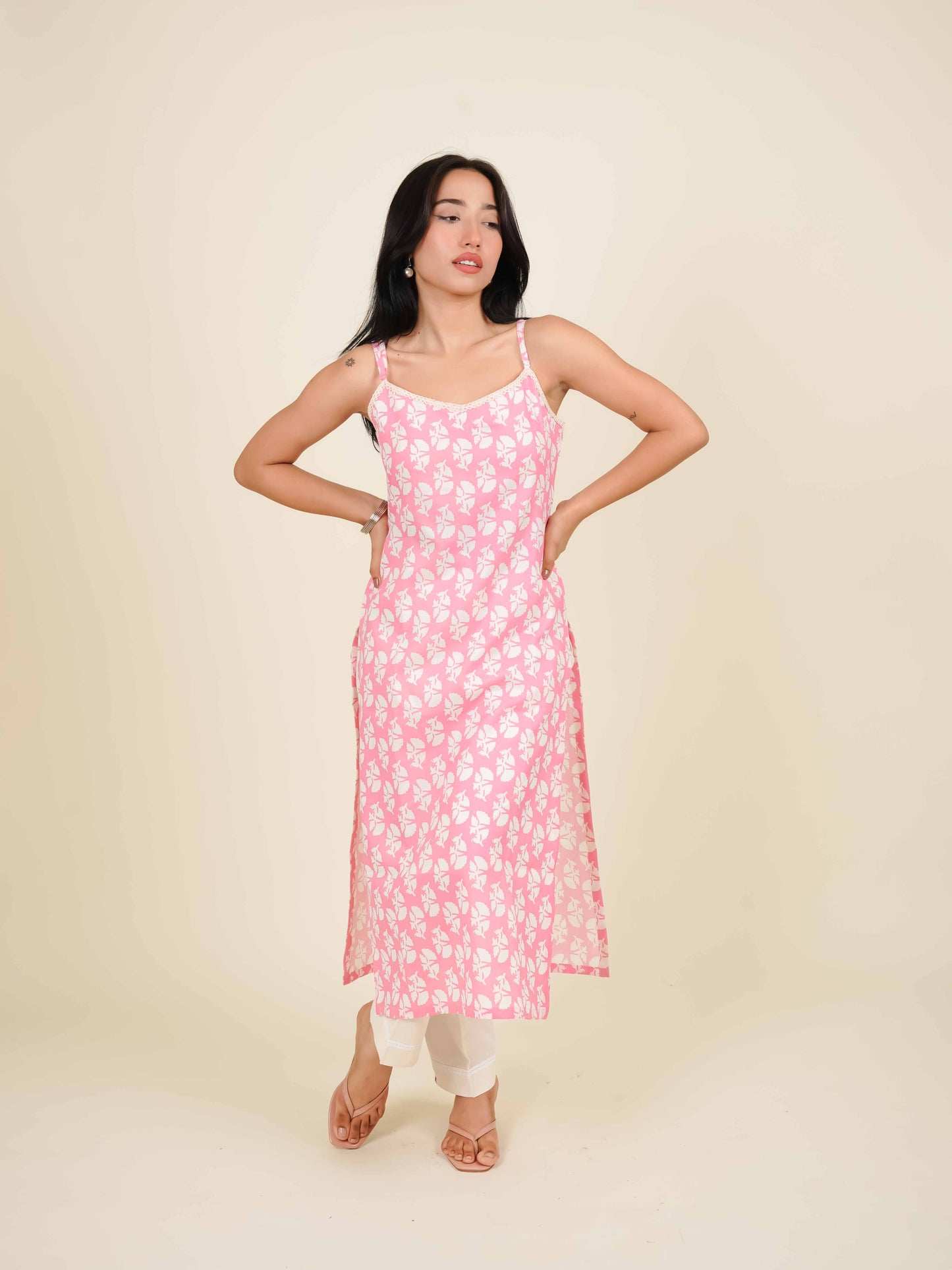 MONOMEE ANAMIKA PINK STRAIGHT KURTA