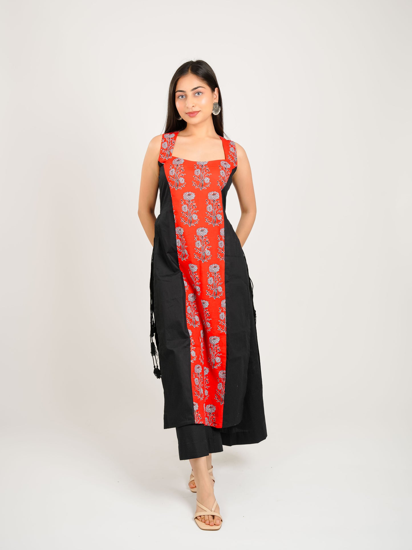 MONOMEE VAMIKA RED BLACK KURTA SET