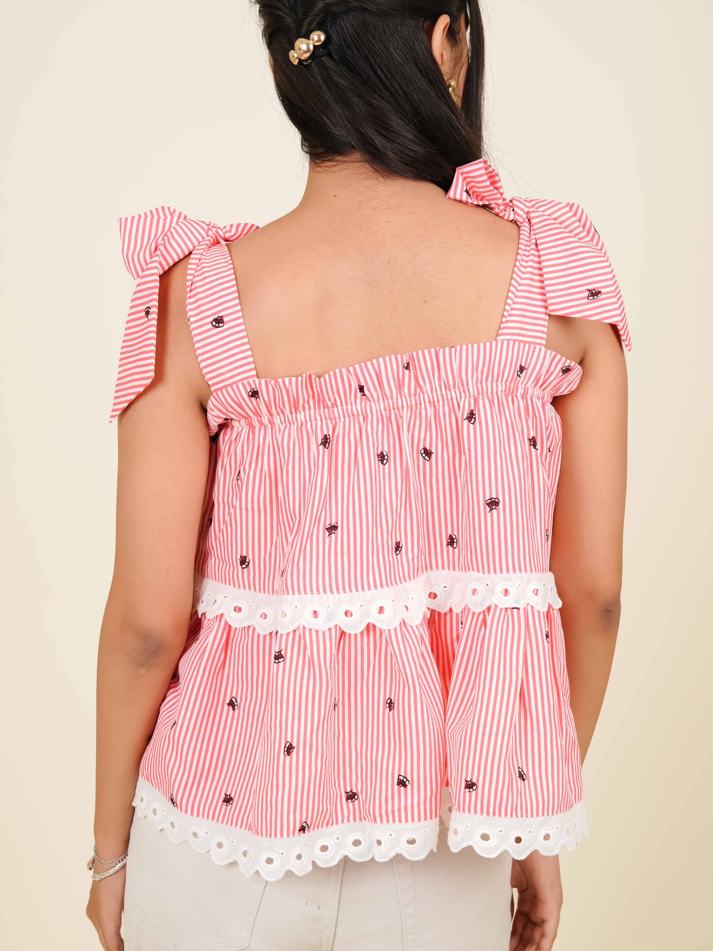 MONOMEE DEMI STRIPED TOP