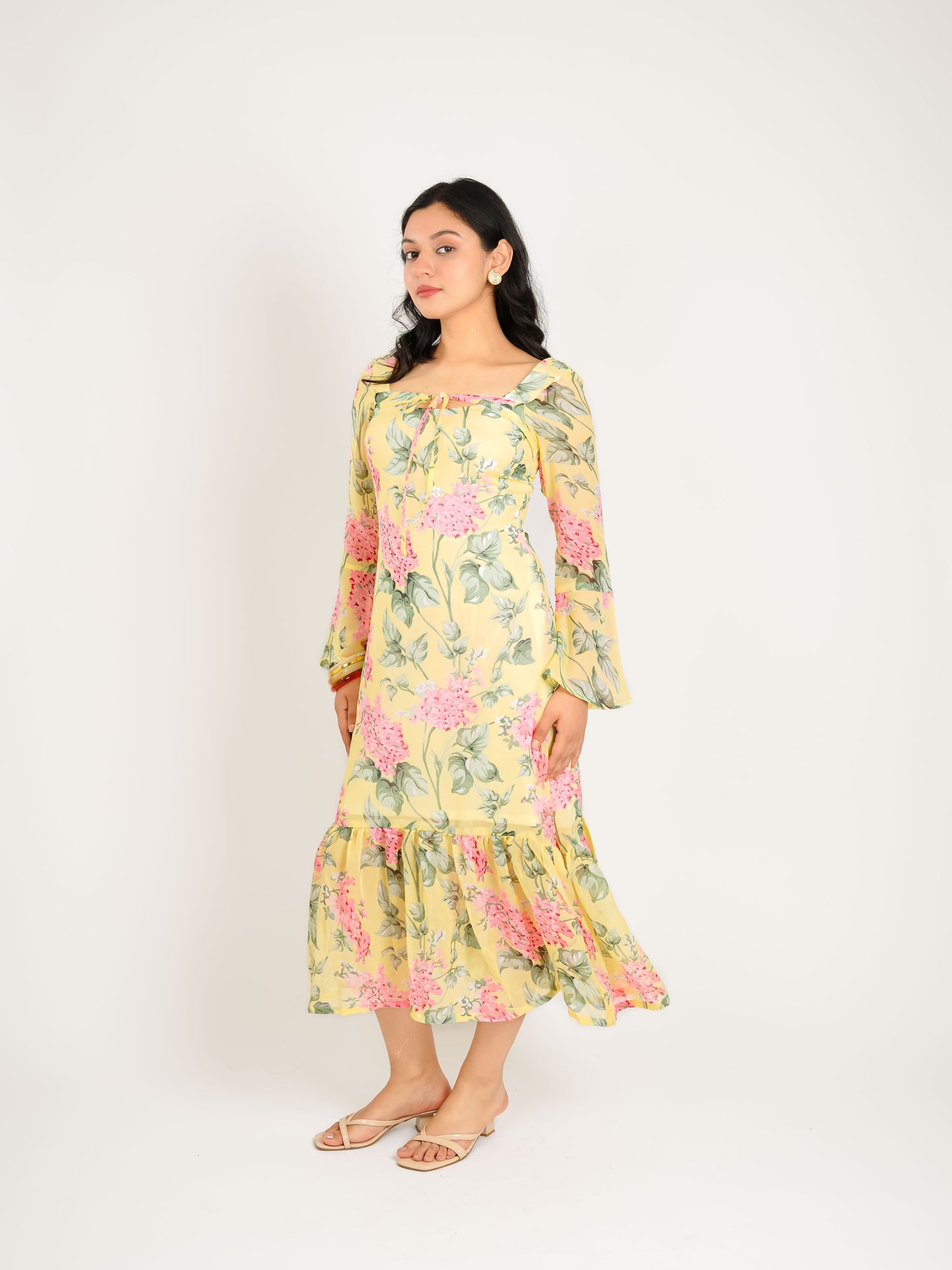 MONOMEE MILLIE GEORGETTE FLORAL DRESS