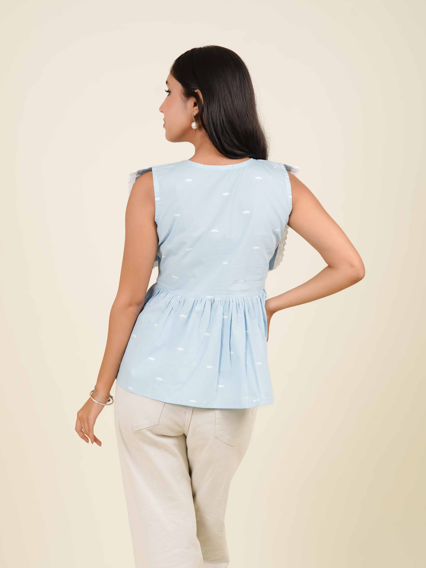 MONOMEE TAYLOR DRAGONFLY SAILOR COLLAR TOP