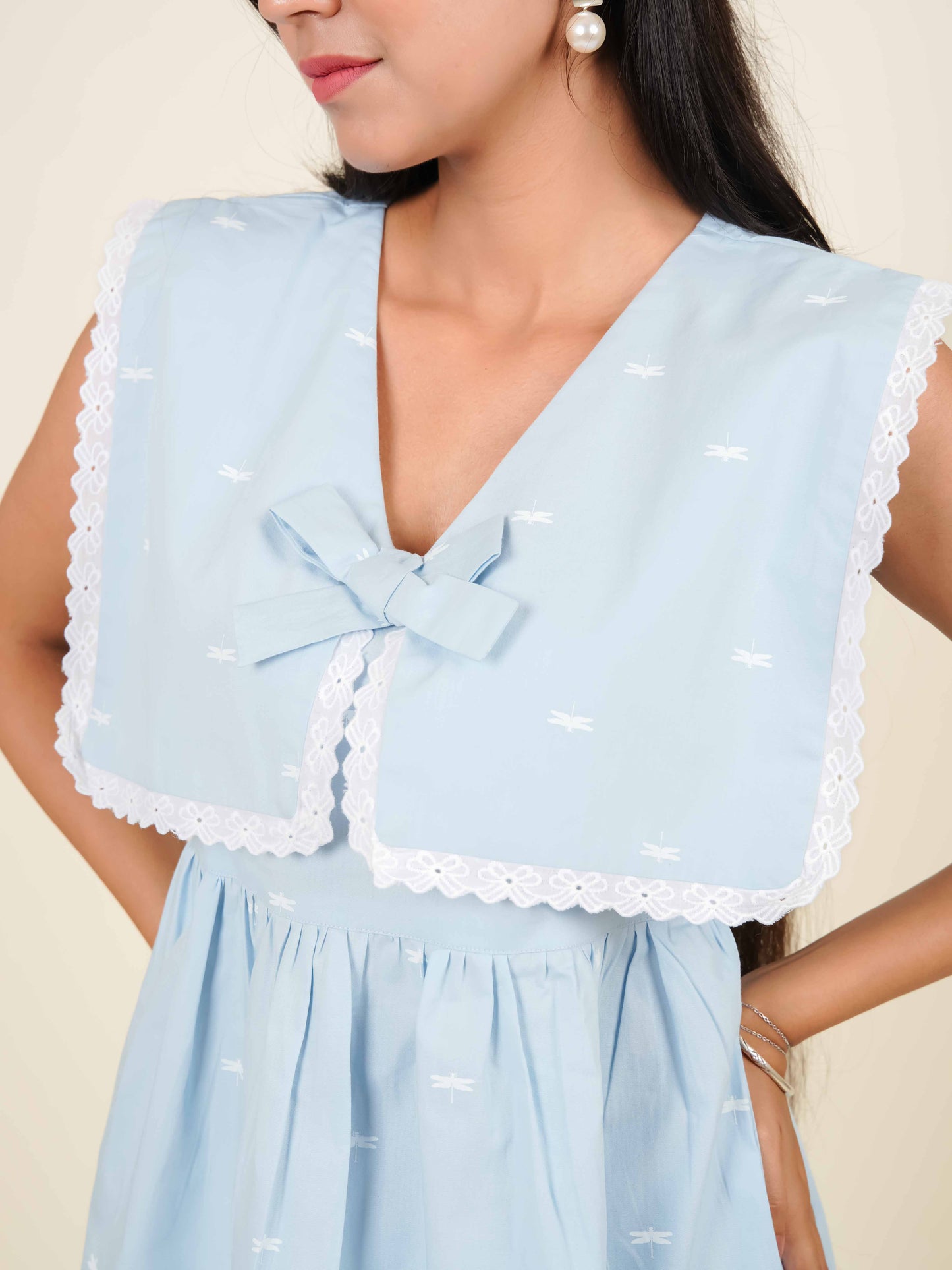 MONOMEE TAYLOR DRAGONFLY SAILOR COLLAR TOP