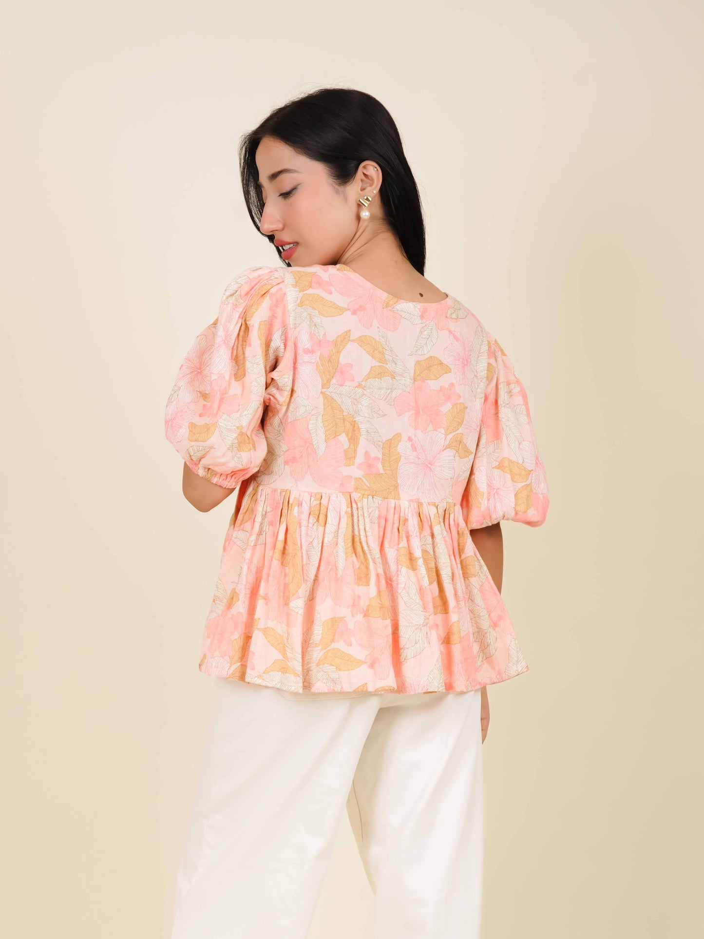 MONOMEE CALLIE PINK FLORAL TOP