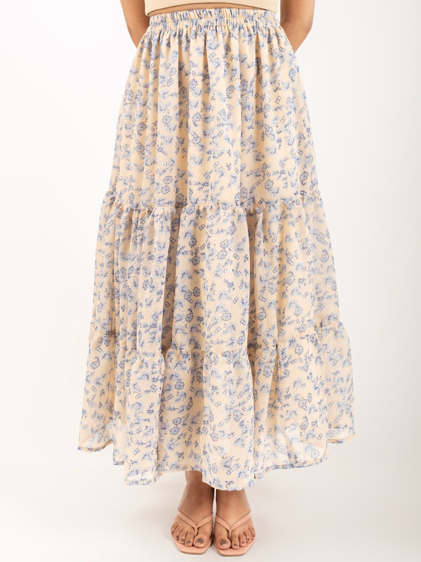 MONOMEE SISI FLORAL TIERED SKIRT
