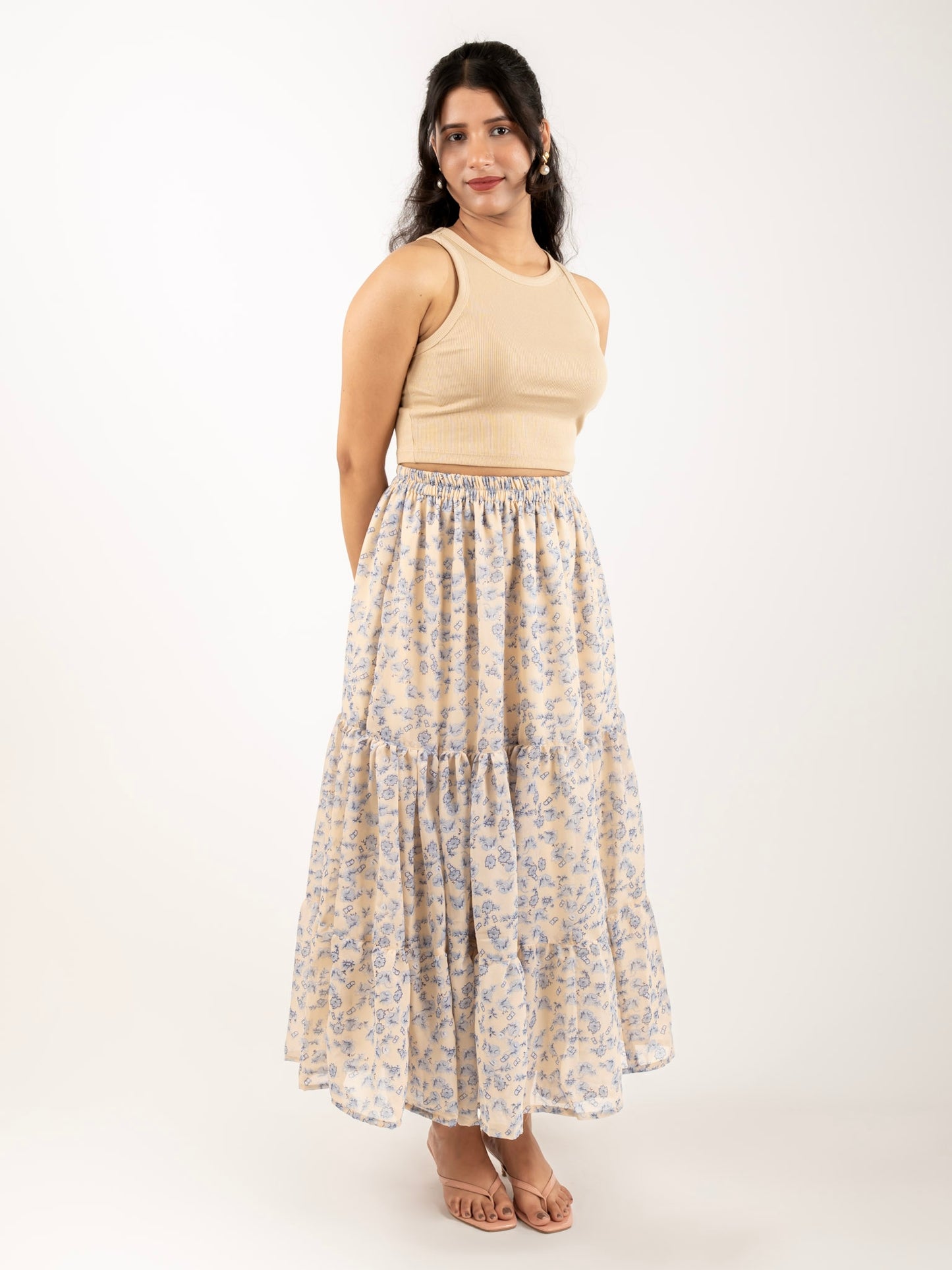 MONOMEE SISI FLORAL TIERED SKIRT