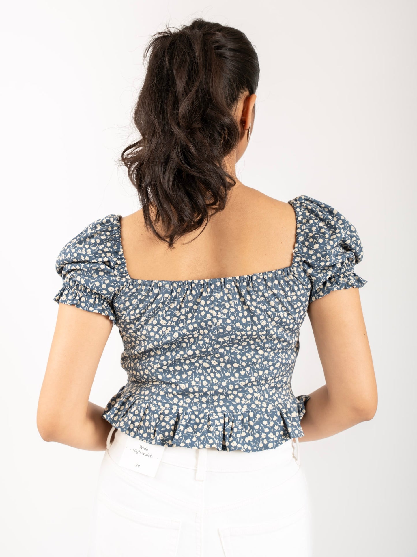 MONOMEE ANYA FLORAL PRINT BLUE CROP TOP