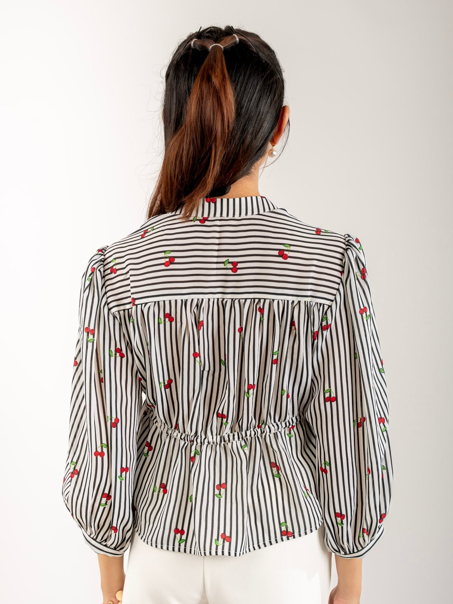 MONOMEE MAEVE BLACK STRIPED TOP