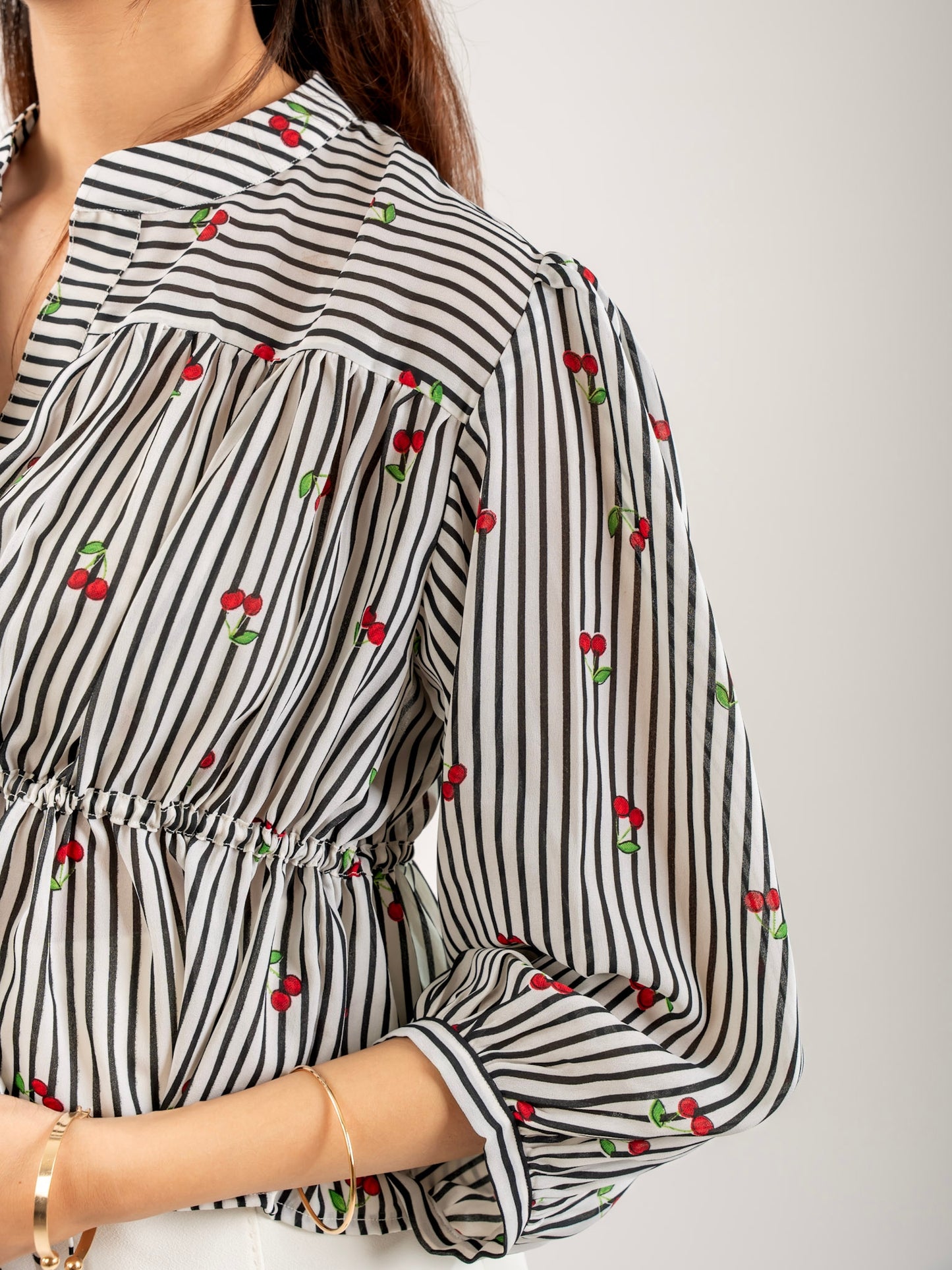 MONOMEE MAEVE BLACK STRIPED TOP