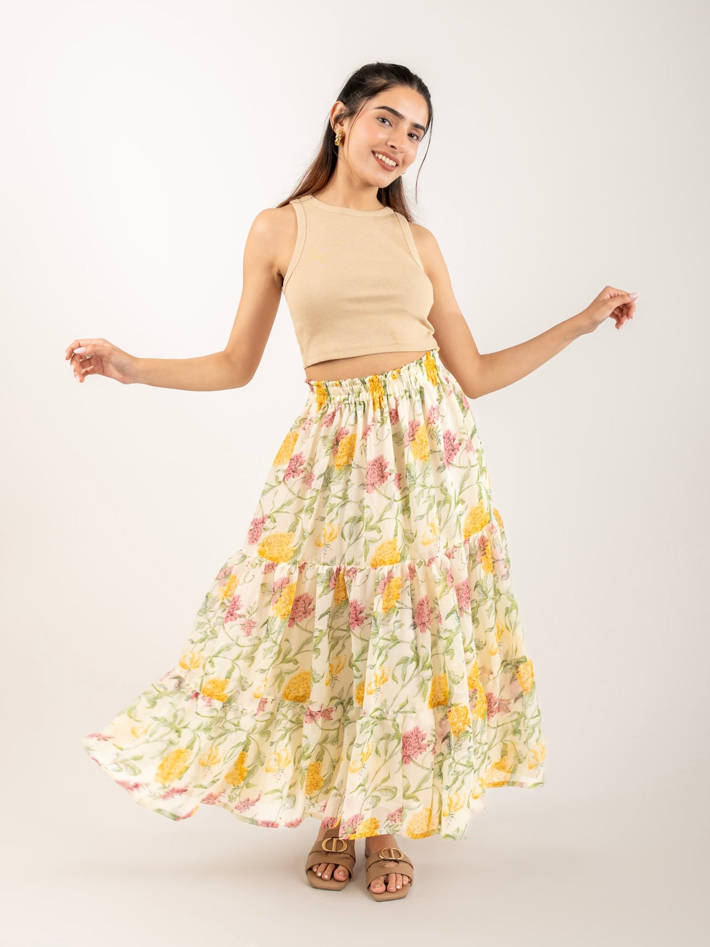 MONOMEE AUGUSTINE FLORAL SKIRT