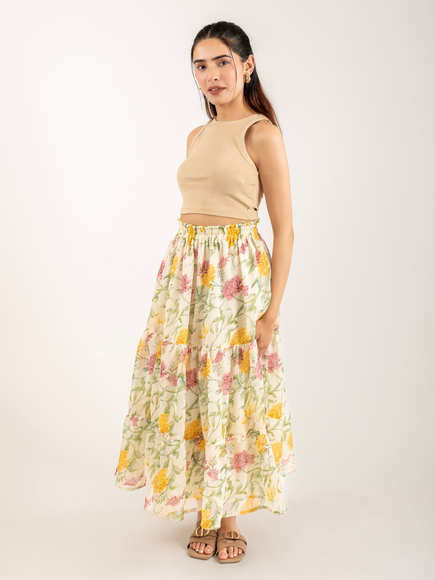 MONOMEE AUGUSTINE FLORAL SKIRT