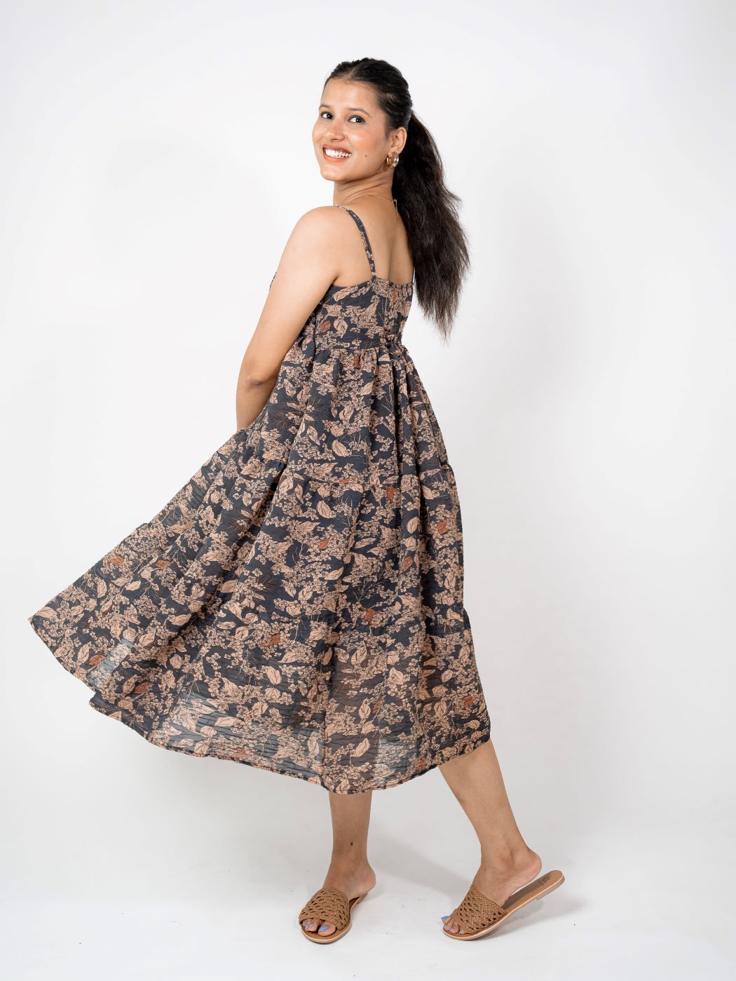 ISABELLA TIERED GREY SUNDRESS