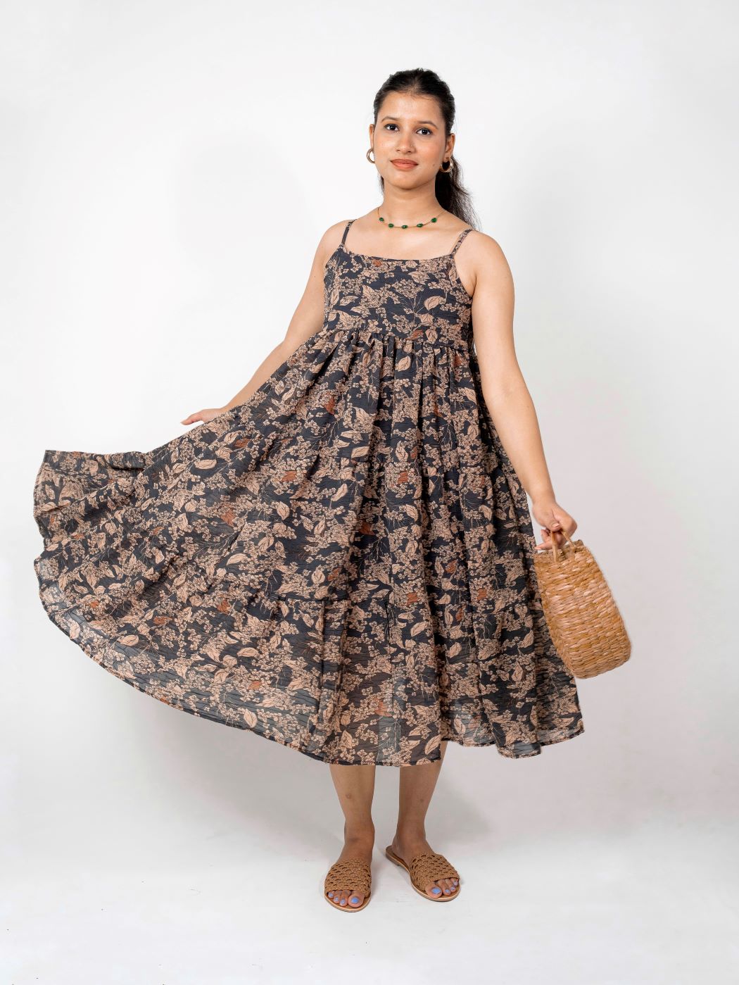 ISABELLA TIERED GREY SUNDRESS