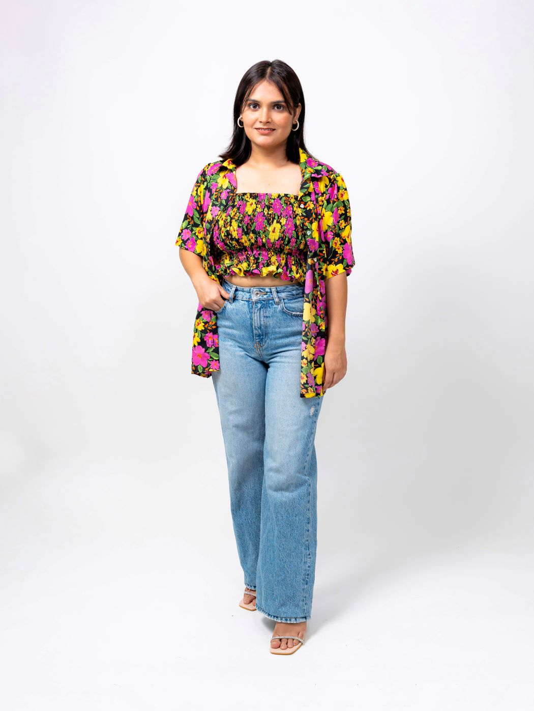 BLAIR BLACK FLORAL TUBE TOP