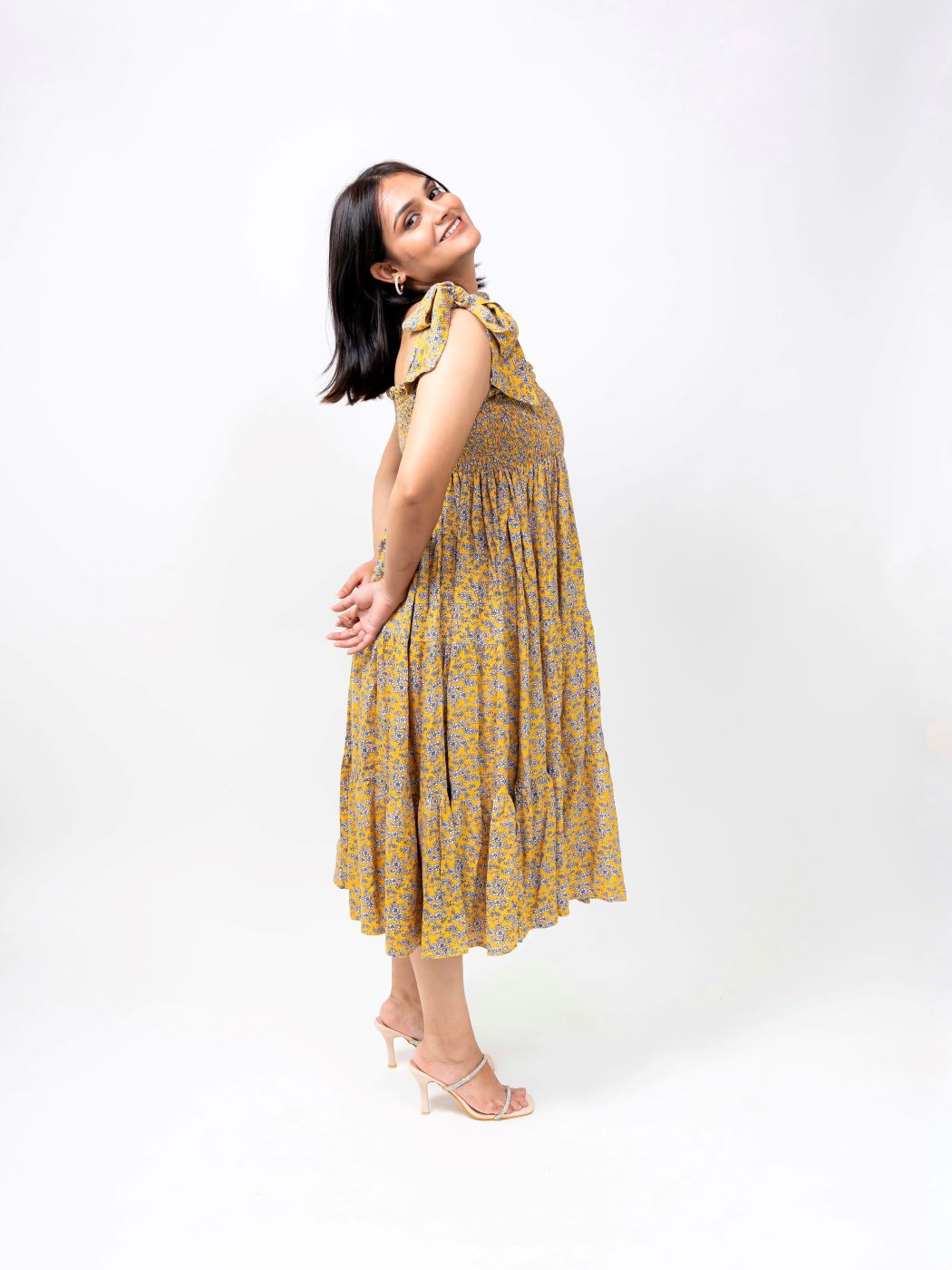EVA YELLOW MIDI SUNDRESS