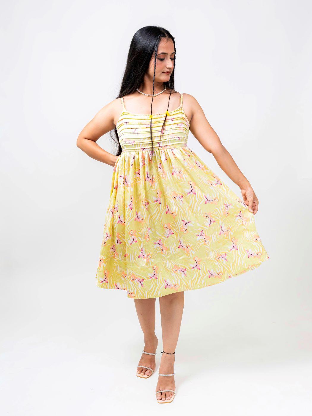FIONA GREEN SATIN DRESS