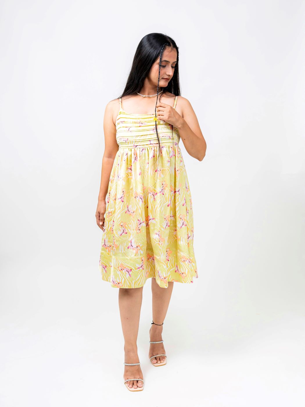 FIONA GREEN SATIN DRESS
