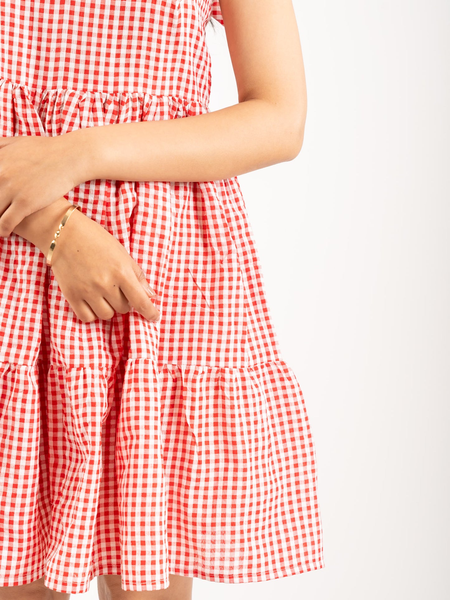 MONOMEE SUSIE RED & WHITE GINGHAM DRESS
