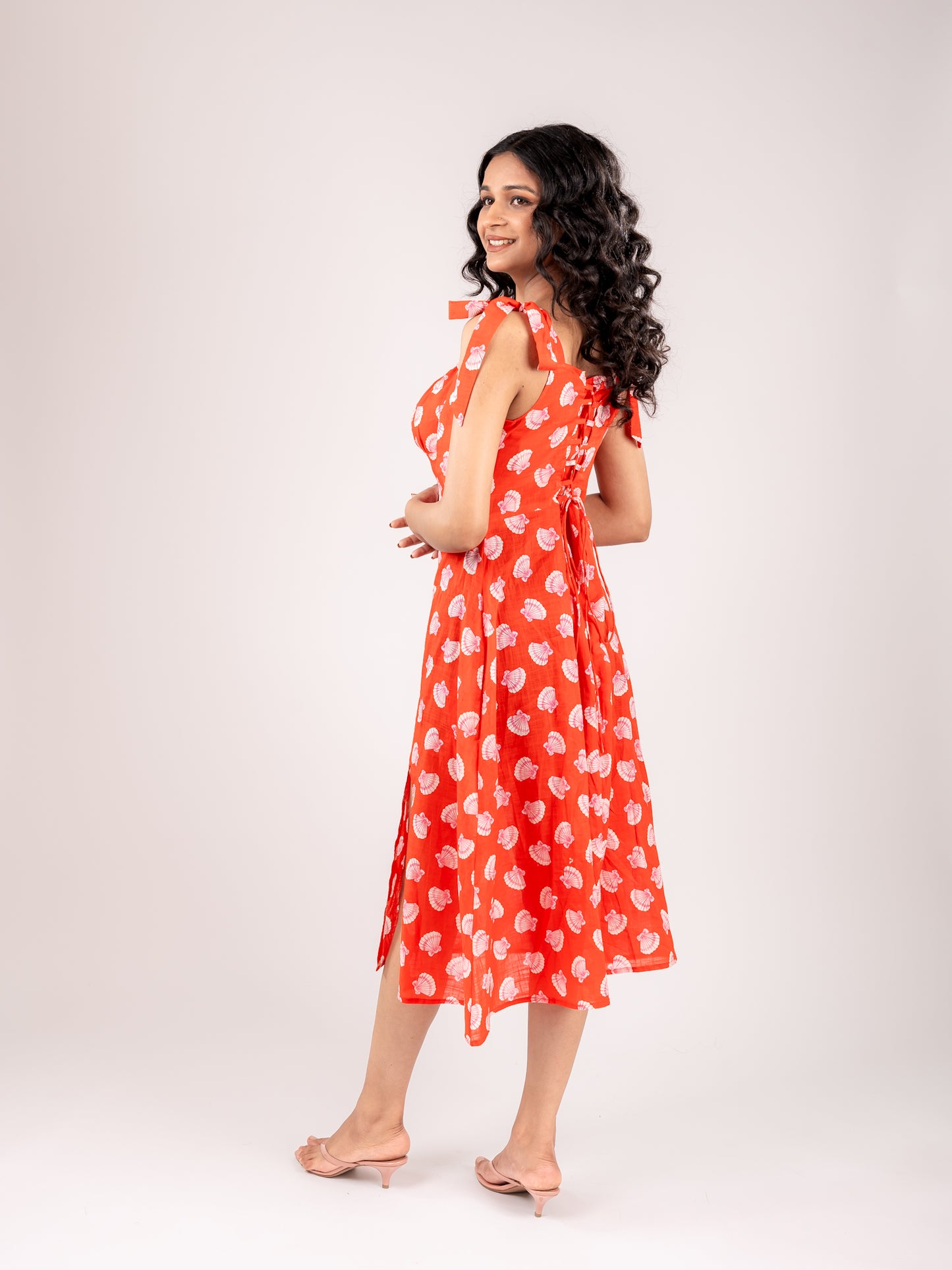 MONOMEE EVA SHOULDER-TIE STRAP SUNDRESS WITH POCKETS