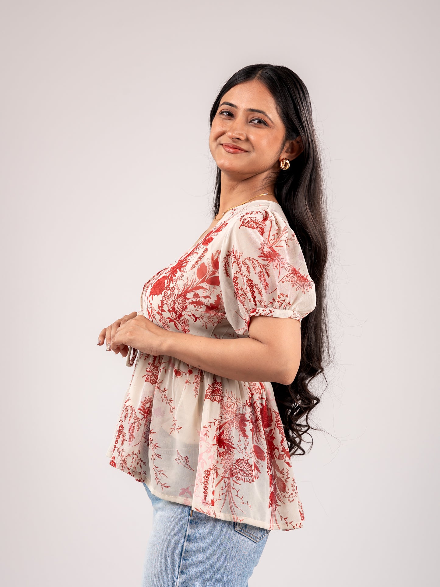 JENNIE FLORAL TOP WITH SLIP
