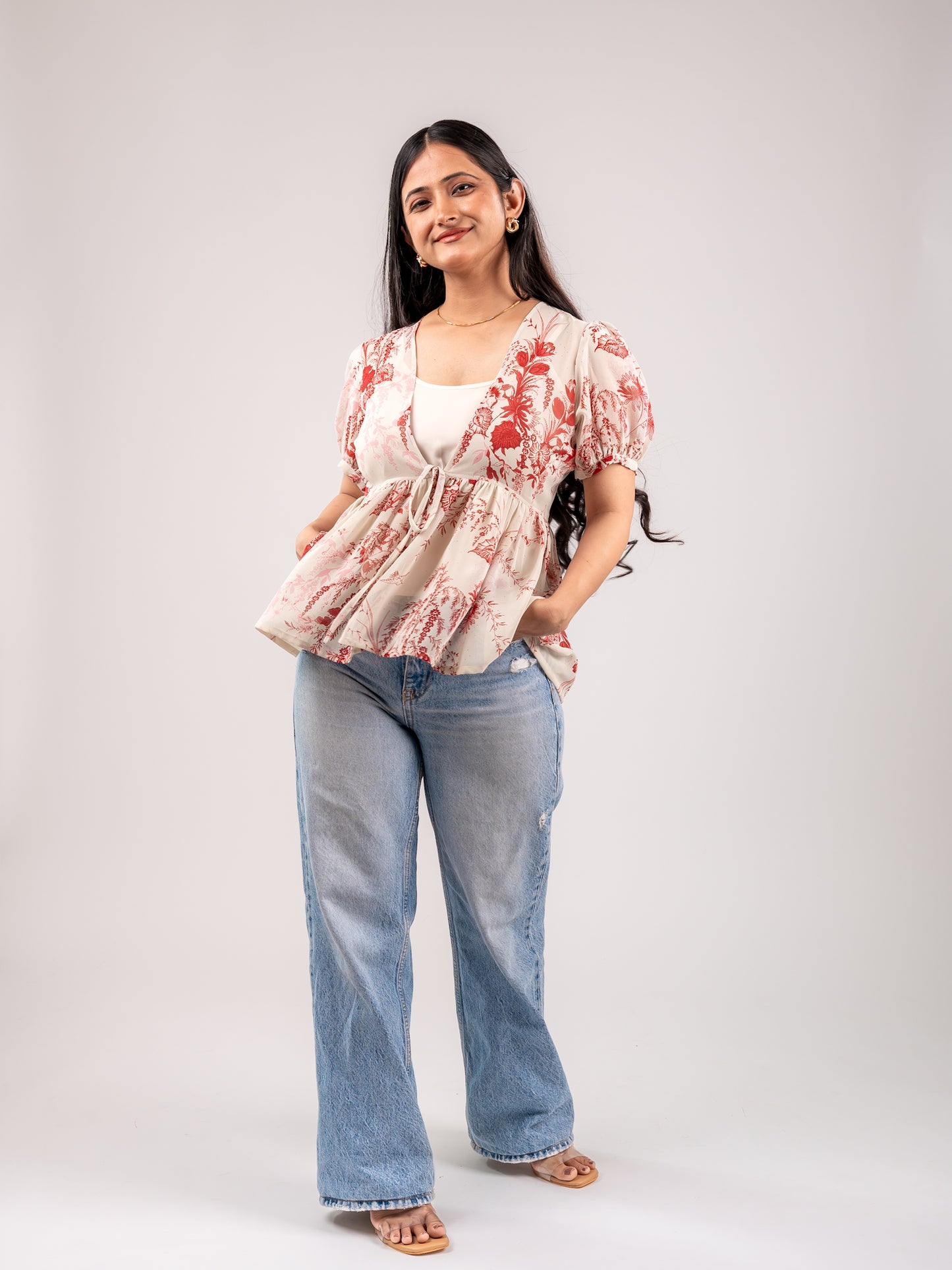 JENNIE FLORAL TOP WITH SLIP
