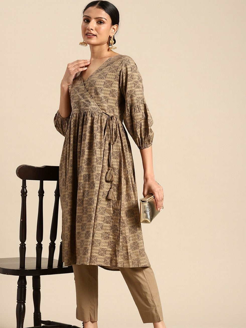 MAHAK BROWN KURTA SET