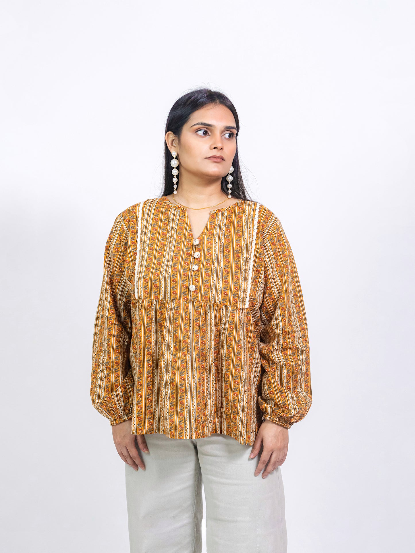KHYATI STRIPED SHORT KURTI