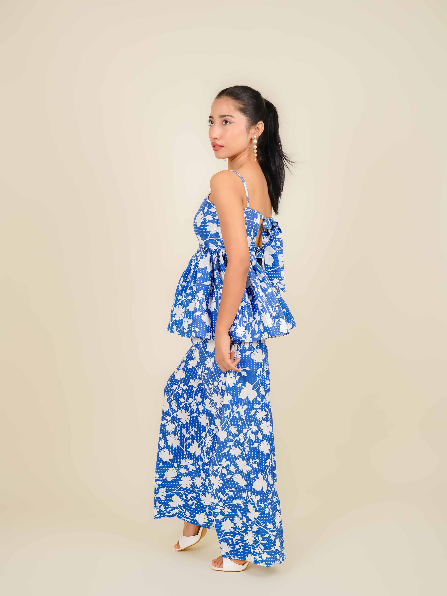 MONOMEE SABRINA BLUE FLORAL CO-ORD SET