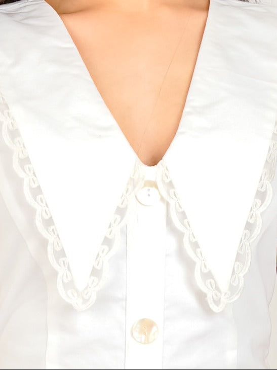 MONOMEE DAHLIA PETER PAN COLLAR LACE DRESS