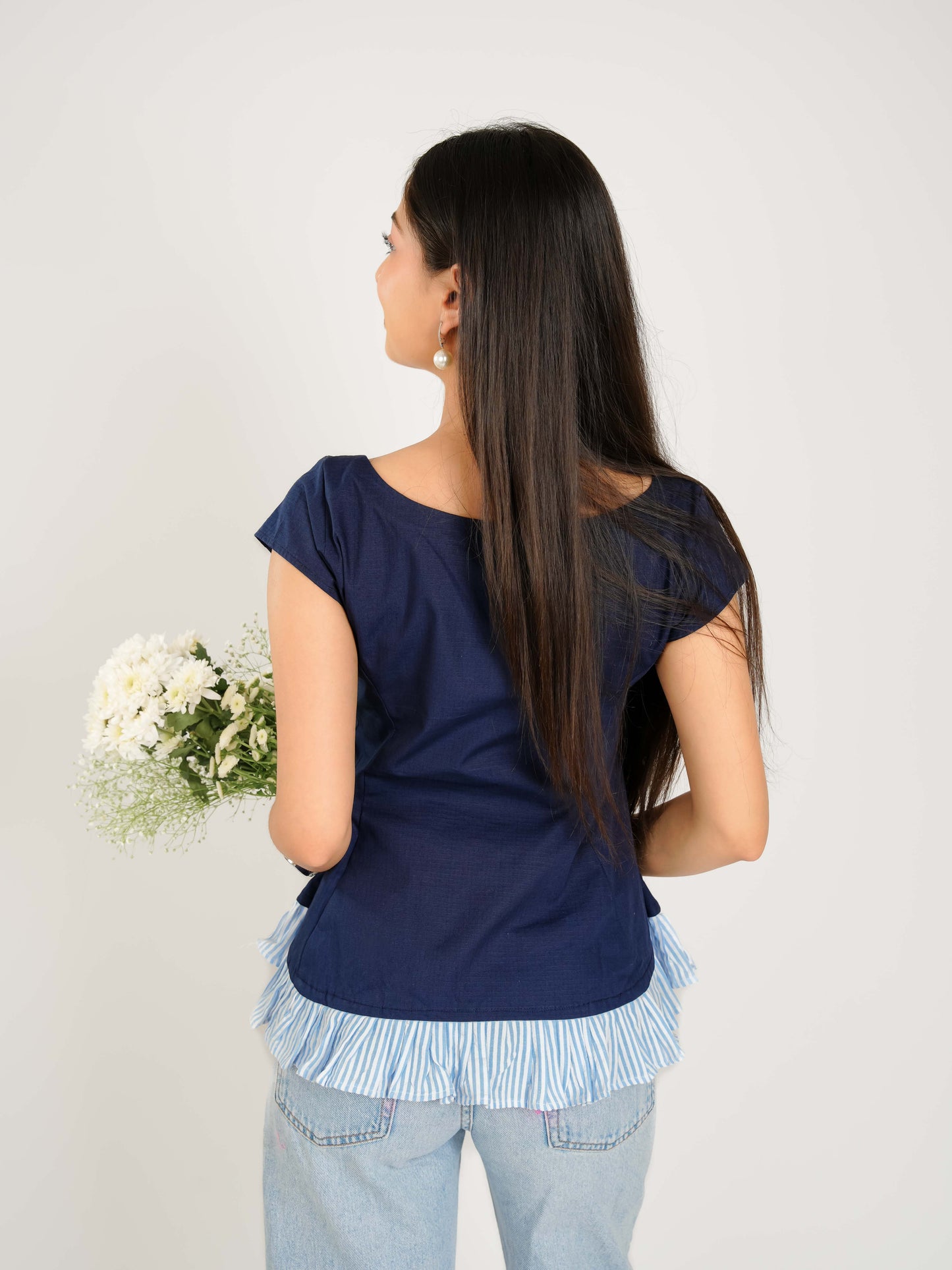 MONOMEE LUCIE NAVY BLUE TOP