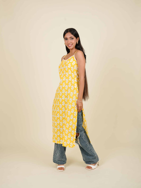 MONOMEE KANVIKA YELLOW STRAIGHT KURTA