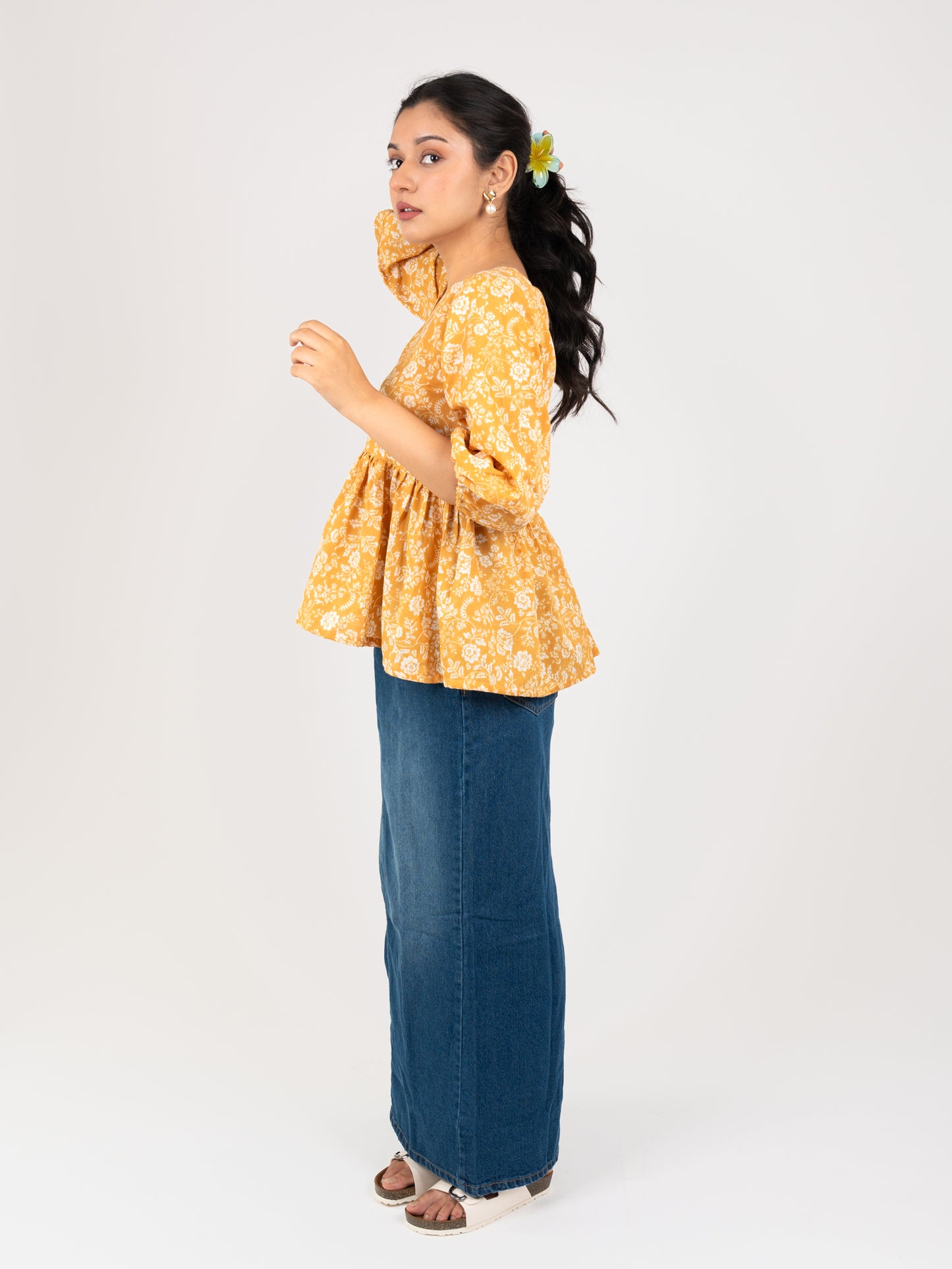 MONOMEE VAMIKA YELLOW FLORAL TOP