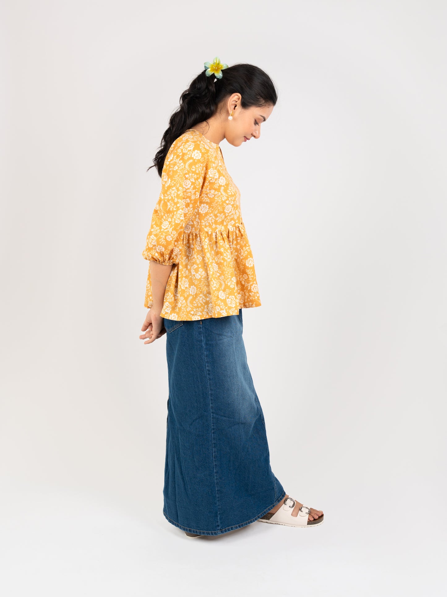 MONOMEE VAMIKA YELLOW FLORAL TOP