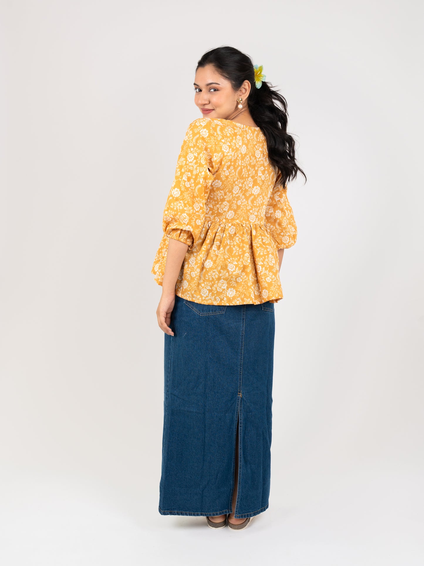 MONOMEE VAMIKA YELLOW FLORAL TOP